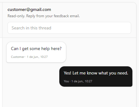 Message history with all clients across projects